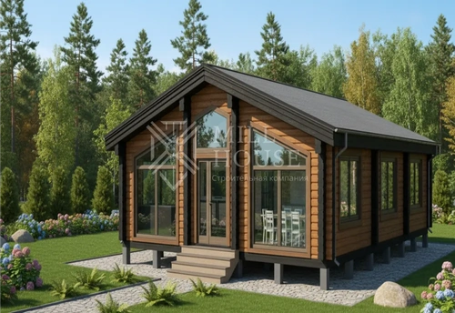 Проект одноэтажного деревянного дома «СкандиЛофт» 91м2