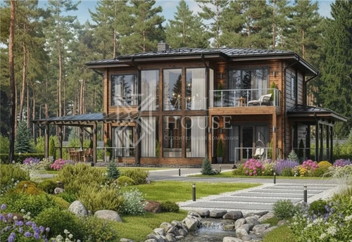 Проект двухэтажного деревянного дома «Хоризон» 280 м2