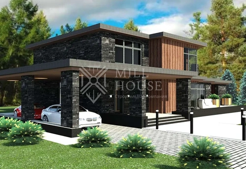 Проект двухэтажного дома из камня «Грибоедов» 275 м2