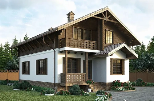 Проект двухэтажного каркасного дома