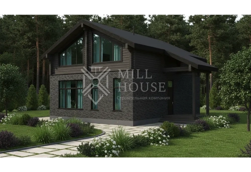 Проект двухэтажного деревянного дома «Лагом Шале» 190м2