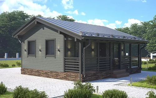 Проект одноэтажного каркасного дома