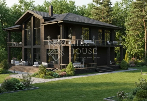 Проект двухэтажного каменного дома «Оазис» 336м2