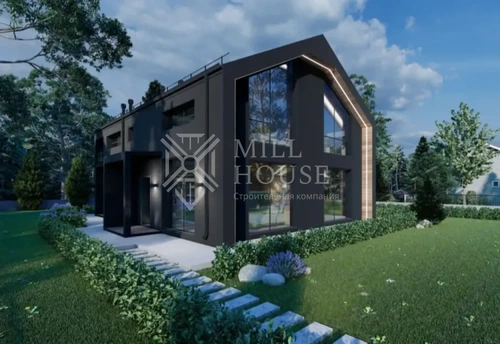 Проект двухэтажного дома из камня «Лермонтов 2» в стиле барнхаус 186 м2