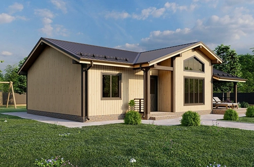 Проект одноэтажного каркасного дома