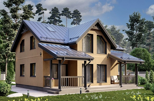 Проект двухэтажного каркасного дома