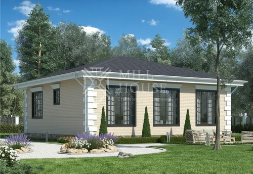 Проект одноэтажного каменного дома «Респайт» 90м2