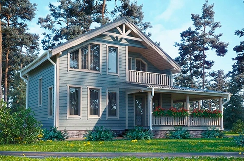 Проект двухэтажного каркасного дома