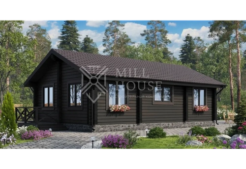 Проект одноэтажного деревянного дома «Кос» 82м2