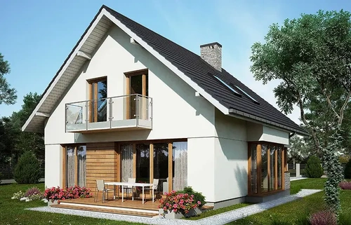 Проект двухэтажного дома из камня