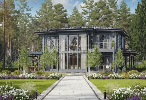 Проект двухэтажного деревянного дома «Хоризон» 280 м2