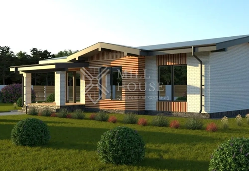 Проект одноэтажного дома из камня «Паули» 112 м2