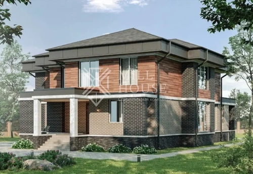 Проект двухэтажного коттеджа из камня «Репин» 405 м2