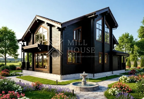 Проект двухэтажного деревянного дома «Хармониен» 300 м2