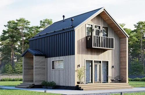 Проект двухэтажного каркасного дома в стиле барнхаус