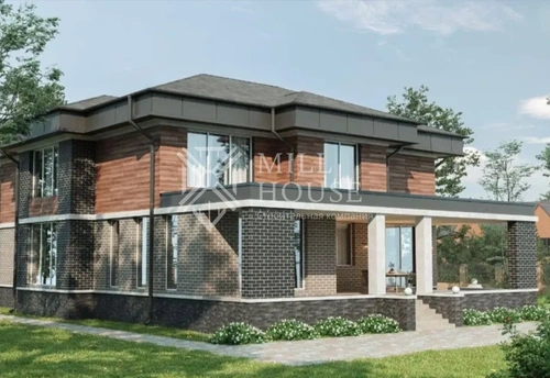 Проект двухэтажного коттеджа из камня «Репин» 405 м2