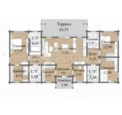 Проект одноэтажного деревянного дома «Френд» 170м2