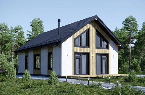 Проект двухэтажного дома из камня и кирпича