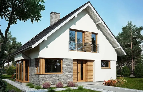 Проект двухэтажного дома из камня