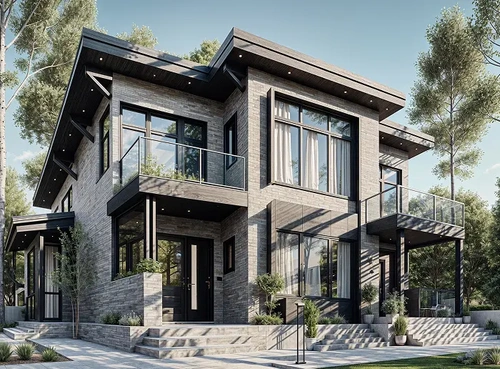 Проект двухэтажного дома из камня