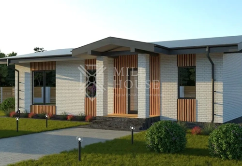 Проект одноэтажного дома из камня «Паули» 112 м2