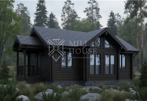 Проект одноэтажного деревянного дома «Кос» 82м2