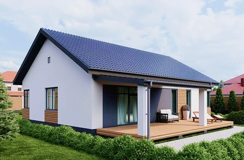 Проект одноэтажного дома из камня и газобетона